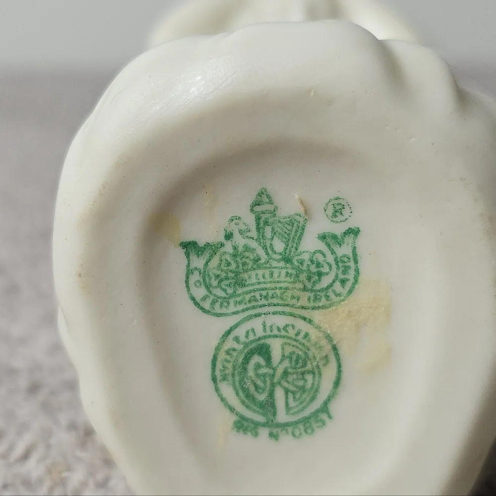 Belleek Undine Girl Creamer- Made In Country Fermanagh Ireland Vintage